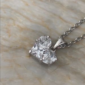 Sterling Silver heart shaped Zirconia Charm